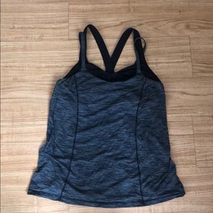 LuluLemon Grey/Black top with built in bra